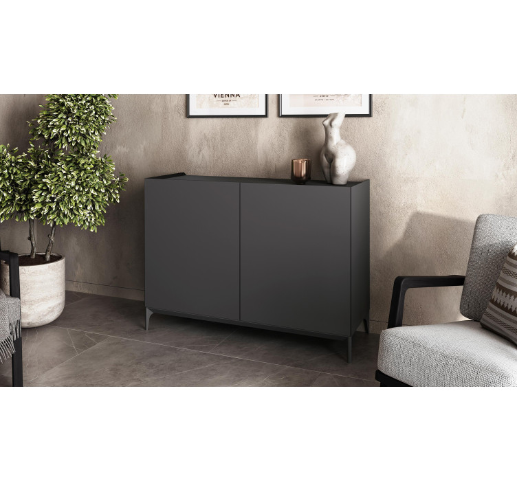Прямий комод із дверцятами без ручок Beta 4 Gray5